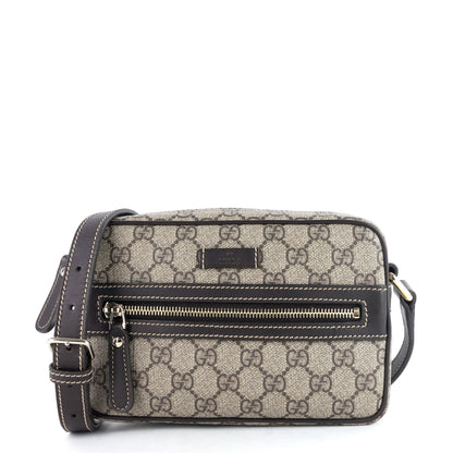 Gucci Front Zip GG Supreme Canvas Camera Bag