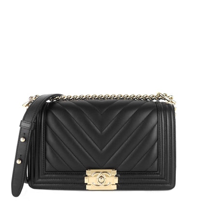 Chanel Boy Medium Chevron Quilted Calfskin Leather Bag