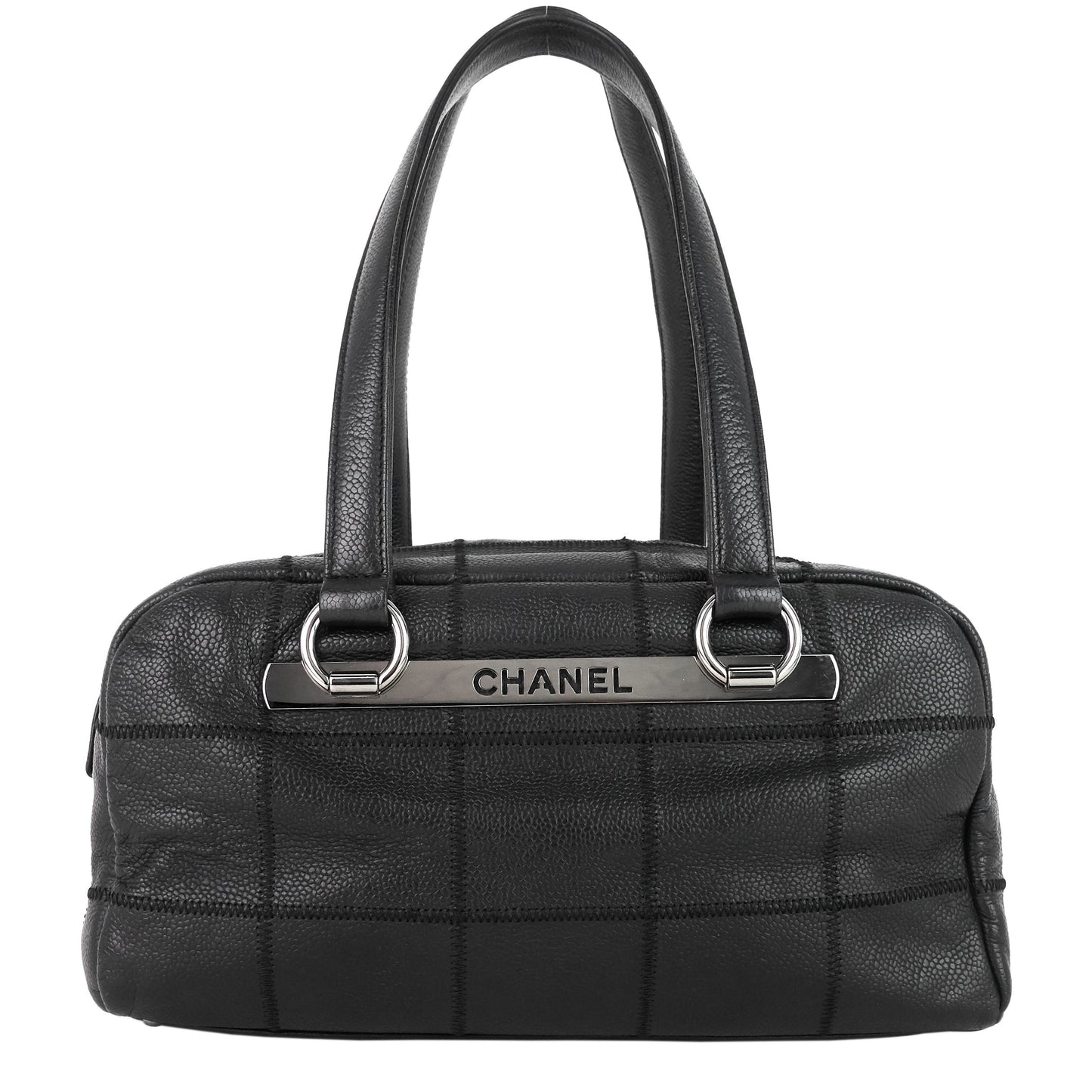 Chanel Choco Bar Quilted Caviar Shoulder Bag