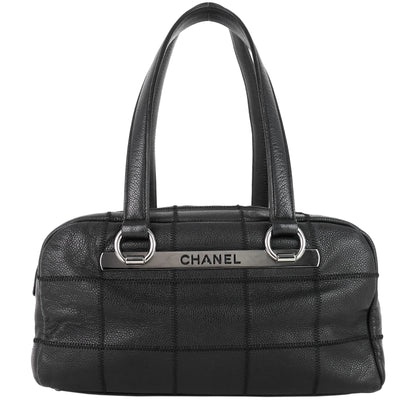 Chanel Choco Bar Quilted Caviar Shoulder Bag