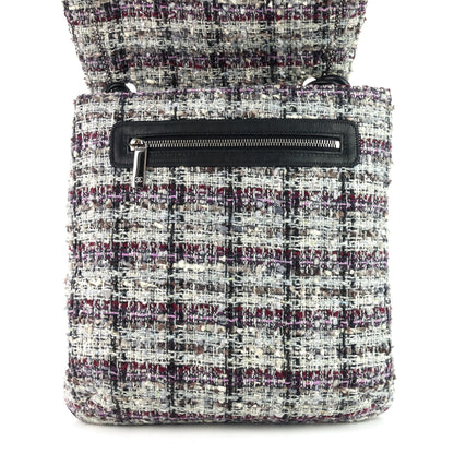Chanel Floral Appliqué Tweed Messenger Bag