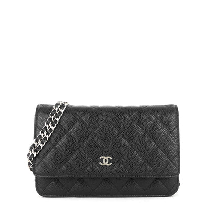 Chanel WOC Pebbled Caviar Leather Wallet on Chain Bag