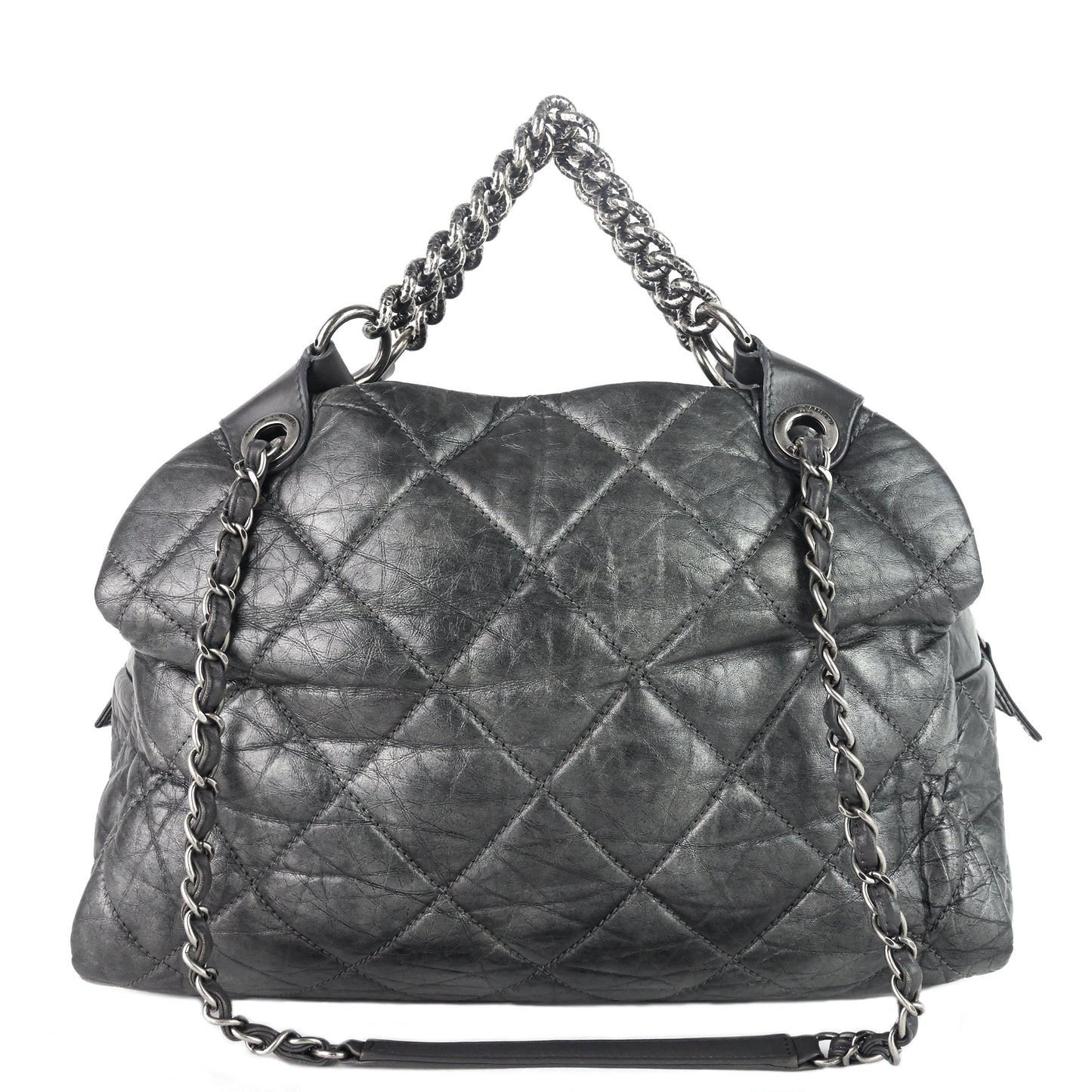 Chanel Pondichery Aged Calfskin Leather Tote Bag