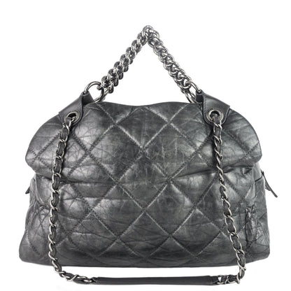 Chanel Pondichery Aged Calfskin Leather Tote Bag
