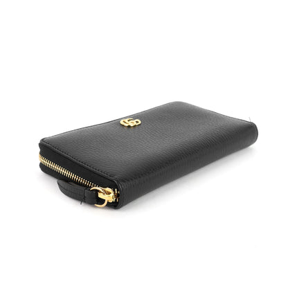 Gucci Zip Around Grained Calfskin Wallet