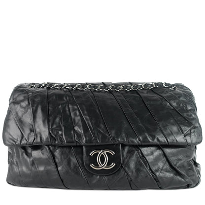 Chanel Twisted Flap Maxi Glazed Calfskin Leather Bag