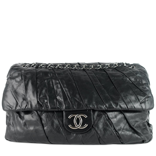 Chanel Twisted Flap Maxi Glazed Calfskin Leather Bag