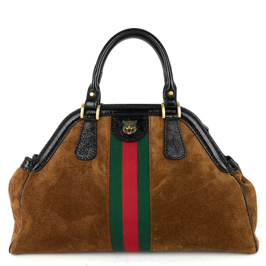 Gucci Ophidia RE(BELLE) Medium Suede and Leather Bag