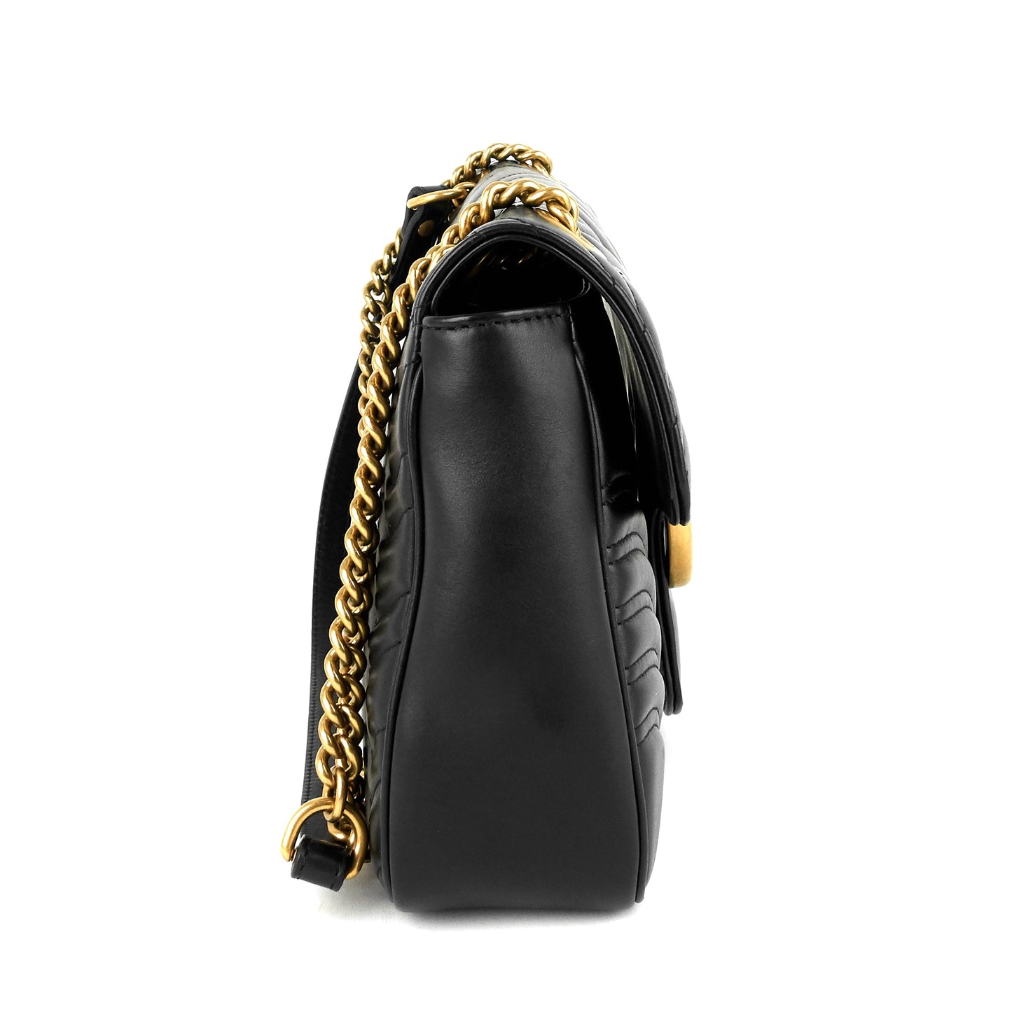 Gucci GG Marmont Medium Chevron Leather Bag