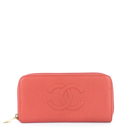 Chanel CC Timeless Caviar Zip Around Wallet