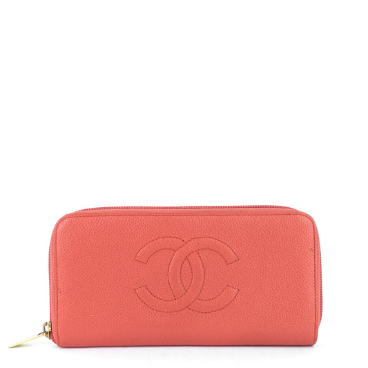 Chanel CC Timeless Caviar Zip Around Wallet