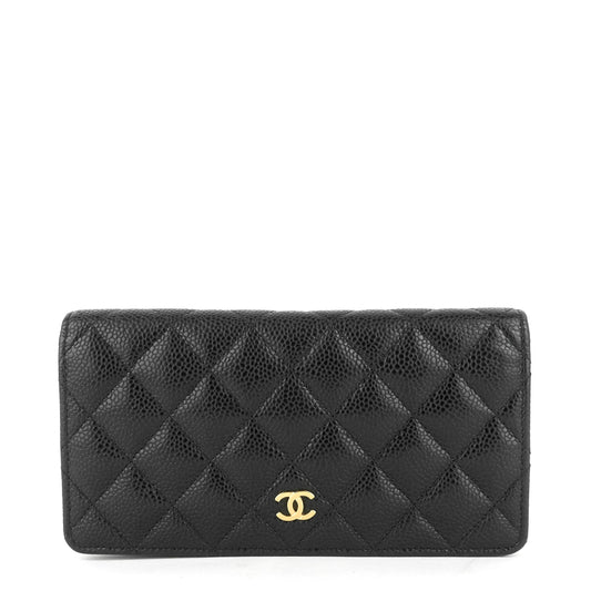 Chanel L-Yen Caviar Leather Wallet