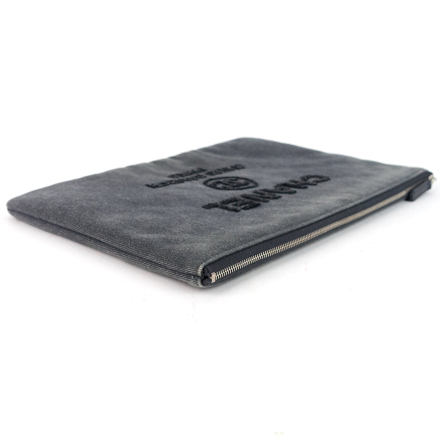 Chanel Deauville Denim O Case Sequin Clutch Bag