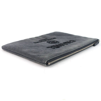 Chanel Deauville Denim O Case Sequin Clutch Bag
