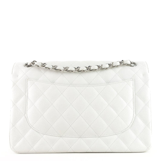 Chanel Double Flap Quilted Caviar Leather Bag