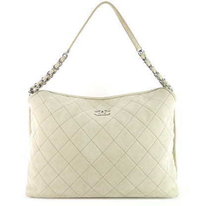Chanel French Riviera Quilted Suede Hobo Bag