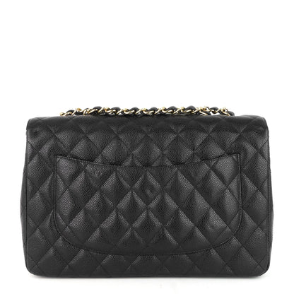 Chanel Classic Single Flap Jumbo Caviar Leather Bag
