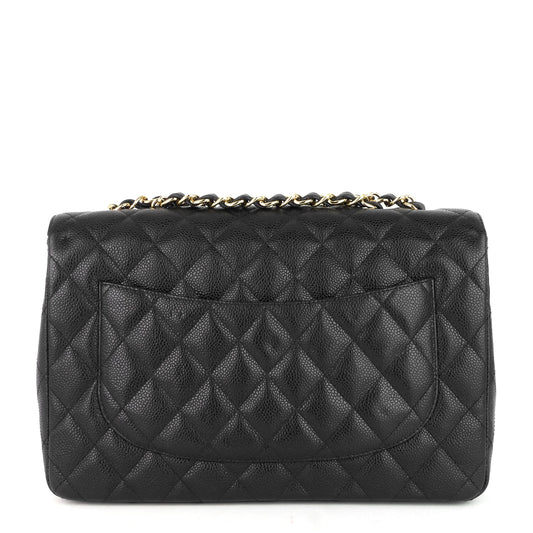 Chanel Classic Single Flap Jumbo Caviar Leather Bag