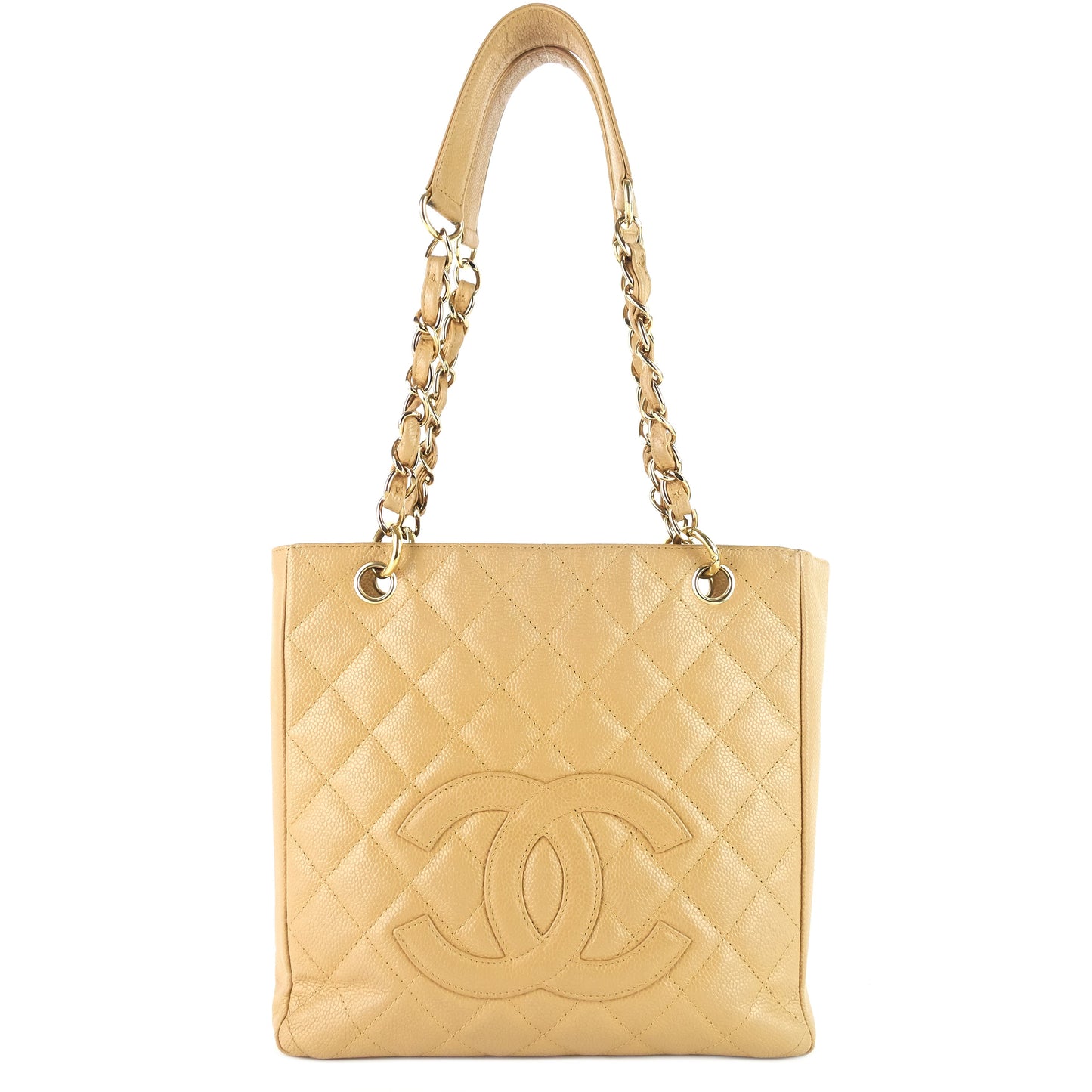 Chanel Petite Shopping Tote Quilted Caviar Leather Bag