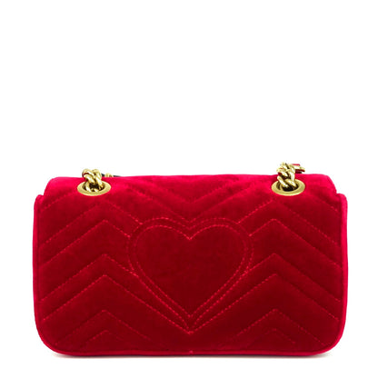 Gucci GG Marmont Mini Chevron Velvet Bag