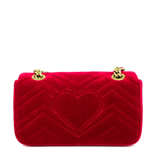Gucci GG Marmont Mini Chevron Velvet Bag