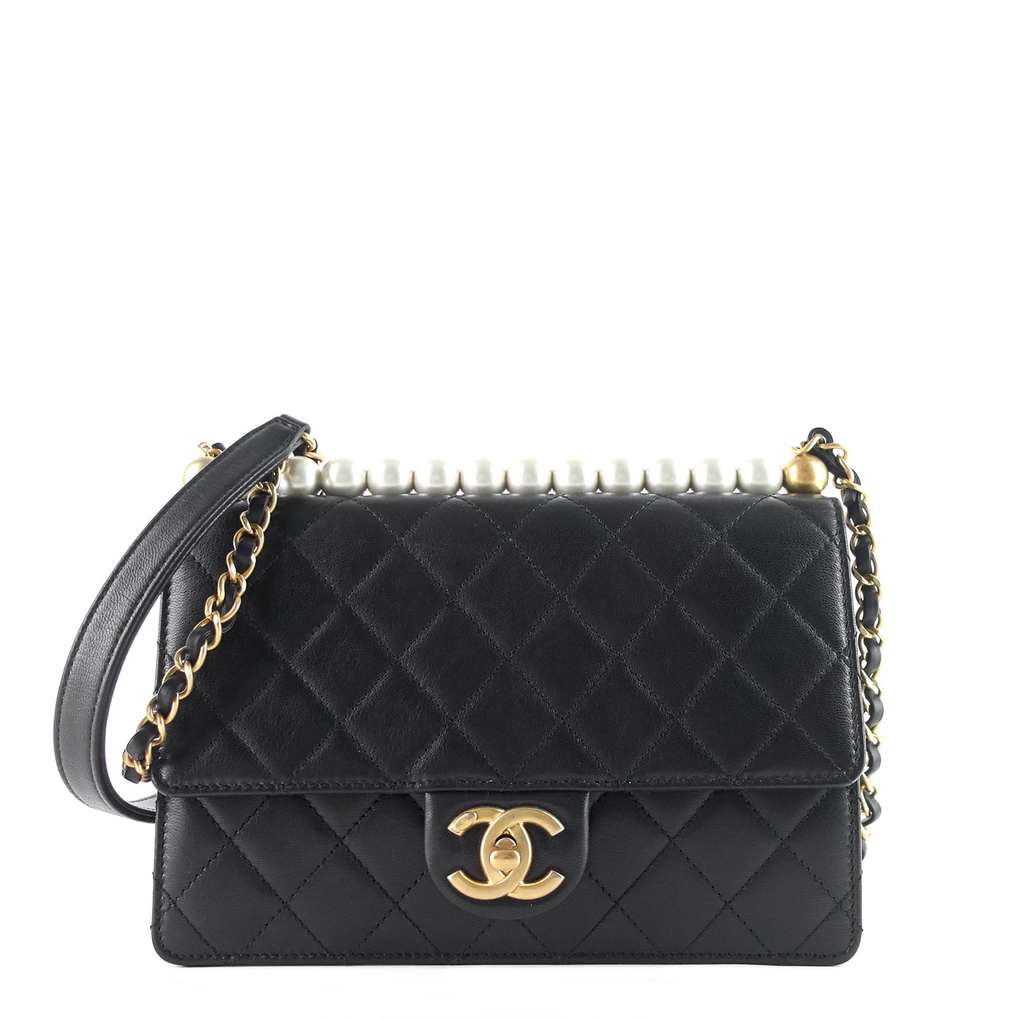 Chanel Chic Pearls Mini Lambskin Leather Bag