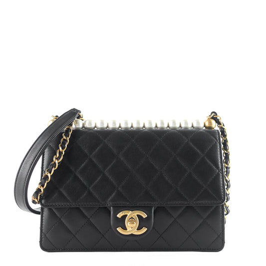 Chanel Chic Pearls Mini Lambskin Leather Bag