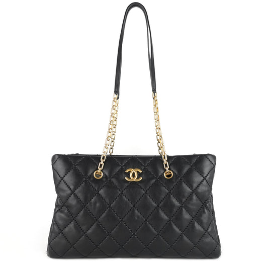 Chanel Retro Chain Large Calfskin Leather Shopping Tote Bag