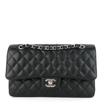Chanel Double Flap Quilted Caviar Leather Bag