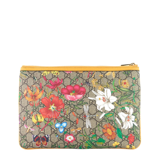Gucci Ophidia GG Supreme Canvas Floral Clutch Bag