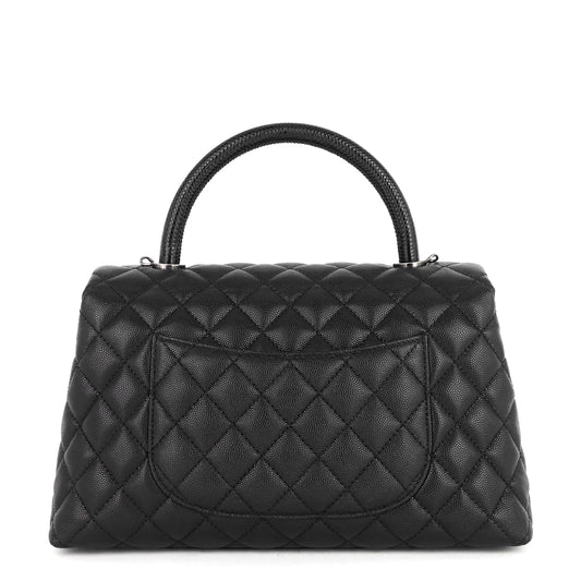Chanel CC Coco Small Caviar and Lizard-Embossed Calfskin Top Handle Bag