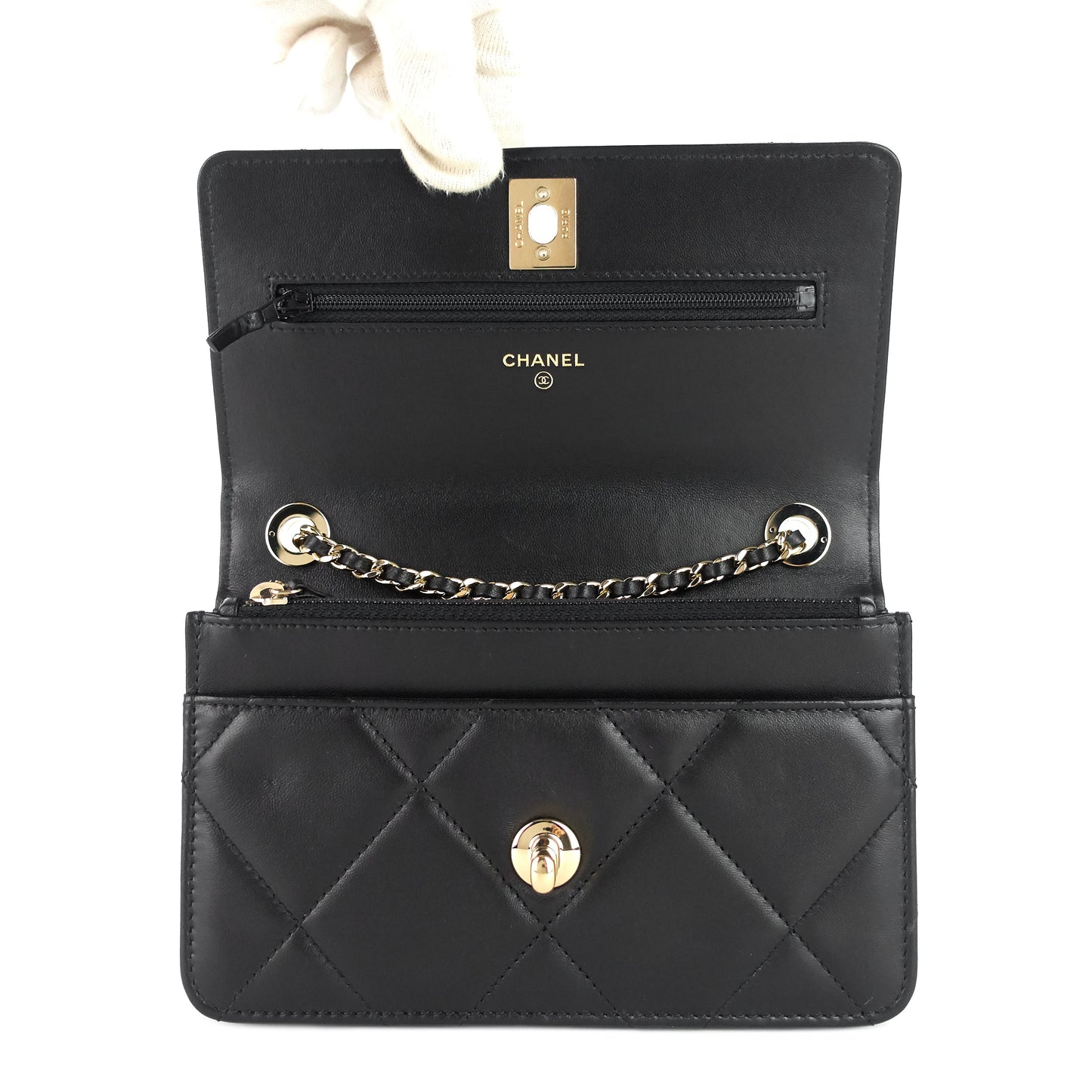 Chanel Trendy Large Lambskin Leather Wallet on Chain Bag