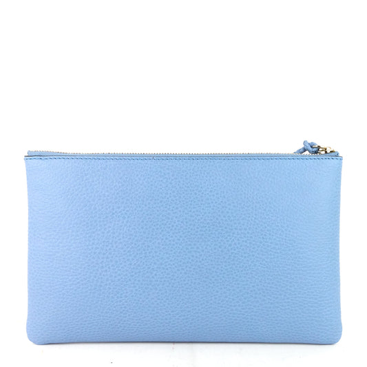 Gucci Calf Leather Bamboo Tassel Zip Clutch Bag