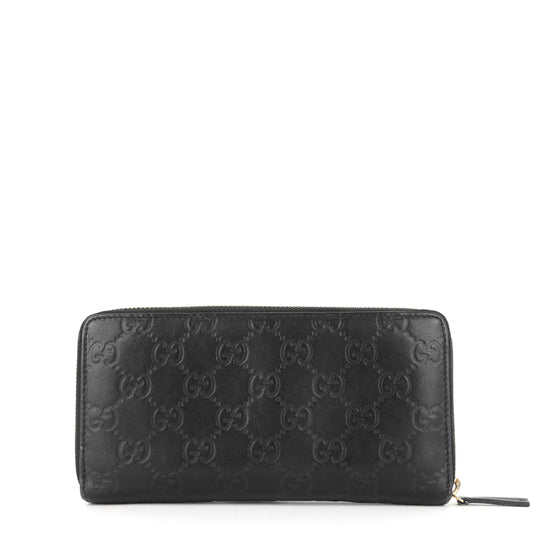 Gucci Zip Around Continental Guccissima Leather Wallet