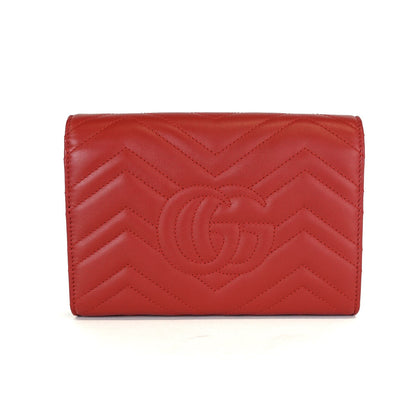 Gucci Marmont Matelasse Chevron Leather Wallet on Chain