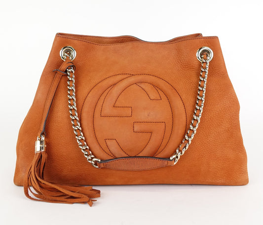 Gucci Soho Chain Strap Nubuck Leather Handbag