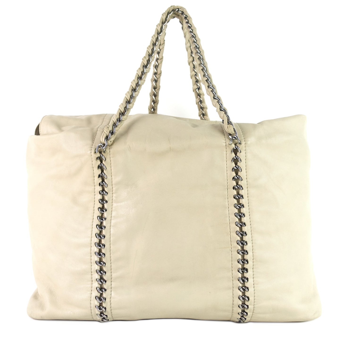 Chanel Modern Chain Zip Leather Tote Bag