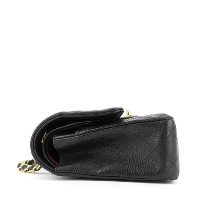 Chanel Double Flap Quilted Caviar Leather Bag