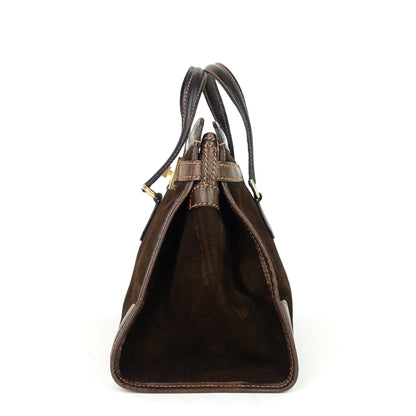 Gucci Suede Web Stripe Tote Bag