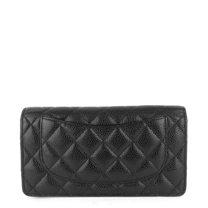 Chanel L-Yen Caviar Leather Wallet