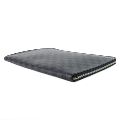 Louis Vuitto Pochette Jour GM Zip Around Damier Graphite Canvas Bag