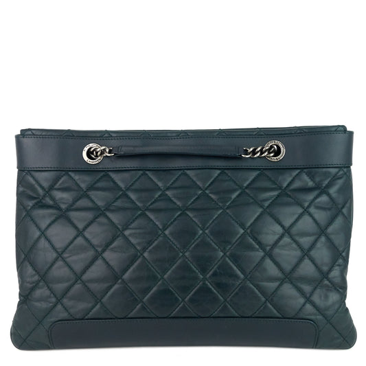 Chanel Glazed Calfskin Leather Shopping Tote Bag