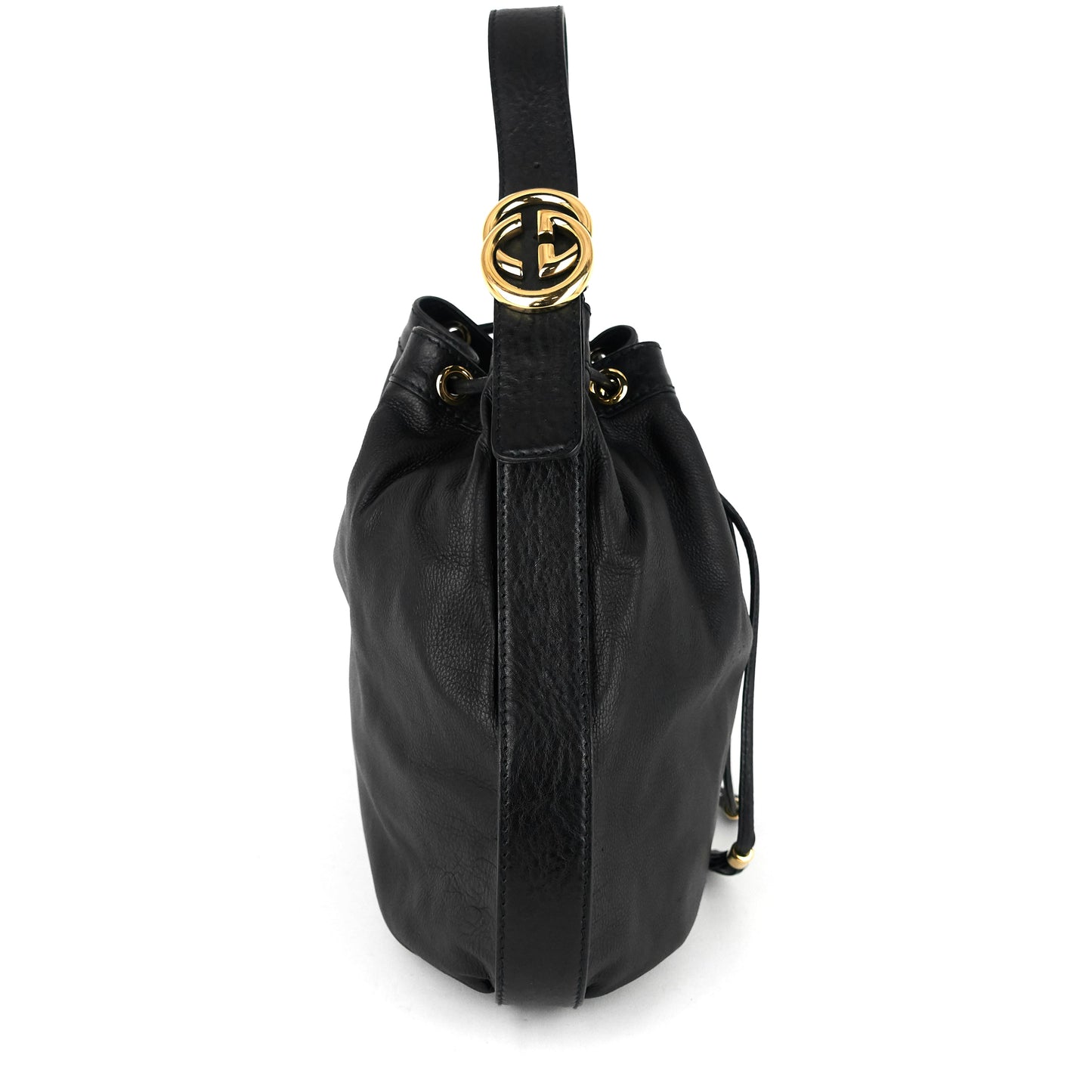 Gucci Drawstring Soft Leather Tote Bag