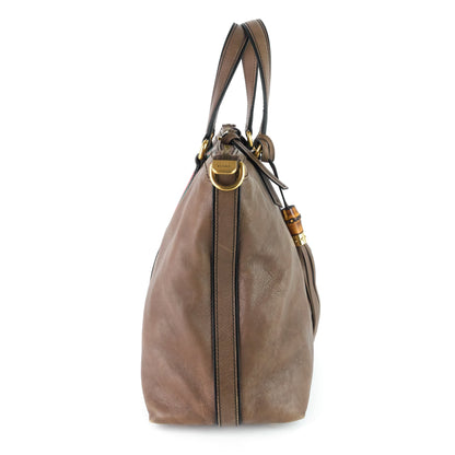 Gucci Raina Web Top Handle Medium Leather Bag