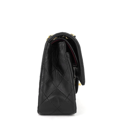 Chanel Double Flap Quilted Lambskin Leather Bag