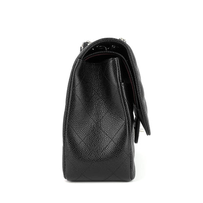 Chanel Double Flap Quilted Caviar Leather Bag