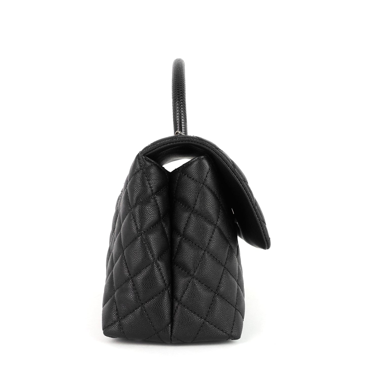 Chanel CC Coco Small Caviar and Lizard-Embossed Calfskin Top Handle Bag