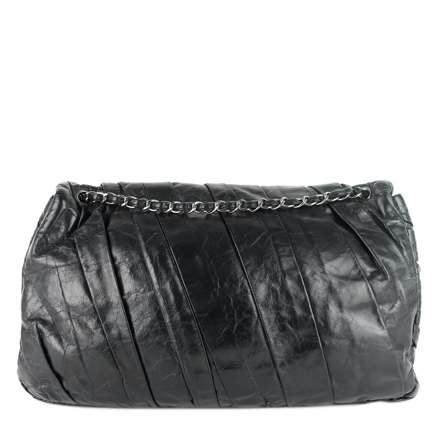 Chanel Twisted Flap Maxi Glazed Calfskin Leather Bag