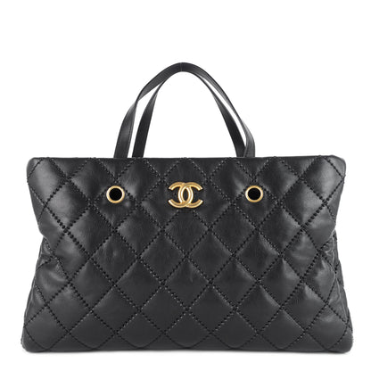 Chanel Retro Chain Large Calfskin Leather Shopping Tote Bag