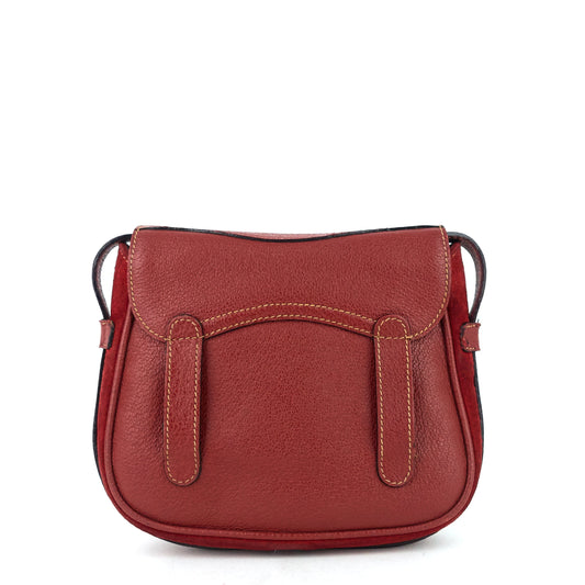 Gucci Saddle Flap Suede Shoulder/Belt Bag